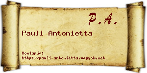 Pauli Antonietta névjegykártya